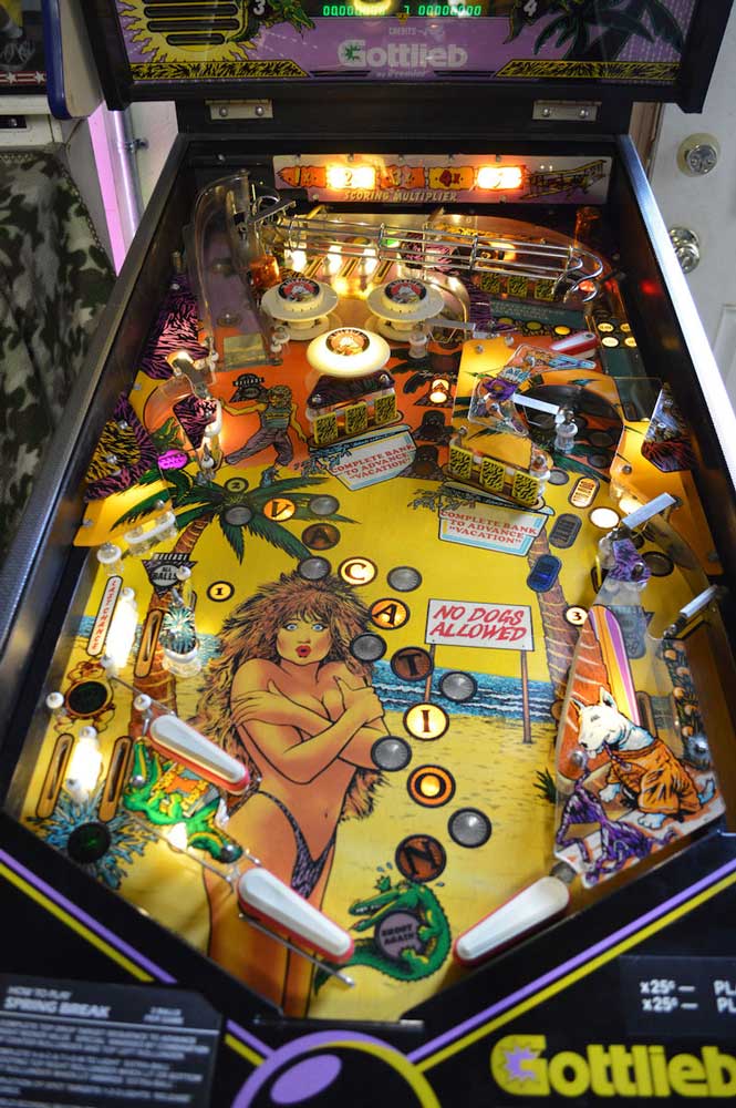Spring Break Pinball Machine Game Room