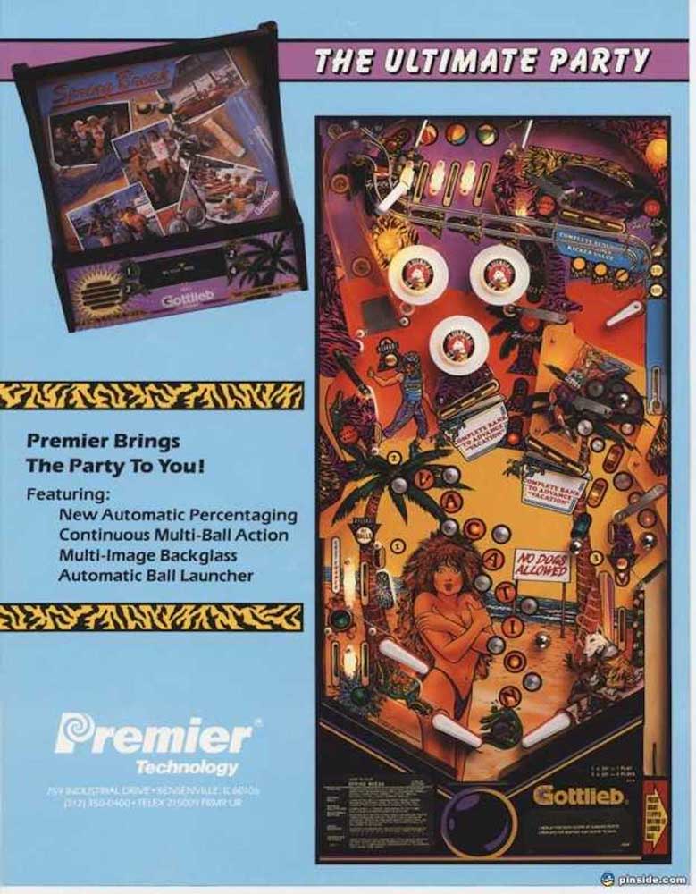 Spring Break Pinball Machine Game Room