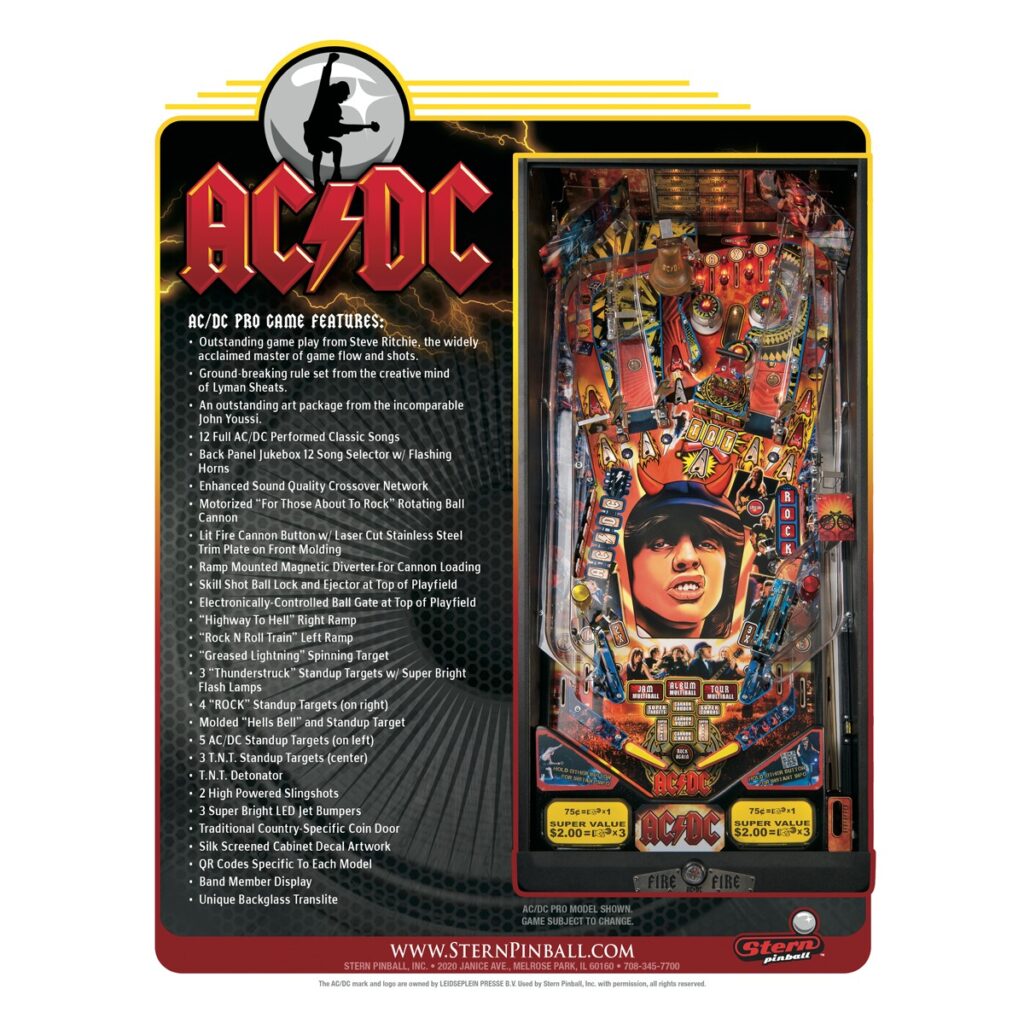 AC/DC Pro Pinball Machine - Game Room Planet