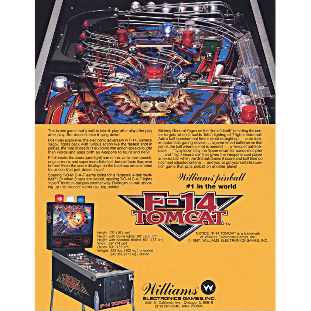 F 14 Tomcat Pinball Machine Game Room Planet