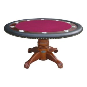 Round Poker Table – 60″ Antique Walnut